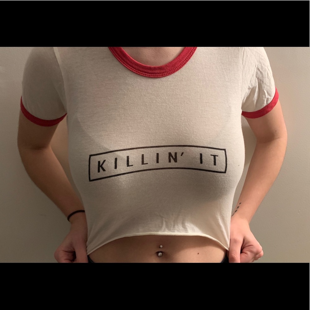 “Killin It” White Crop Top